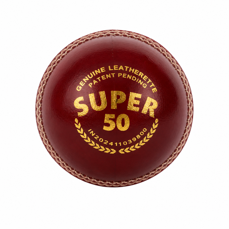 SG Super 50 Red Cricket Ball designed for match play and training sessions