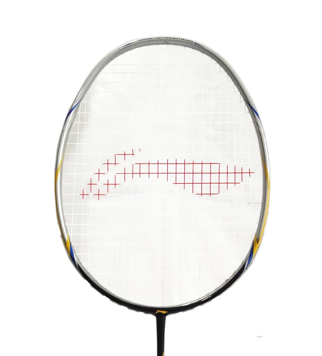 Li-Ning SS 98X badminton racket close-up view of string bed and frame detail