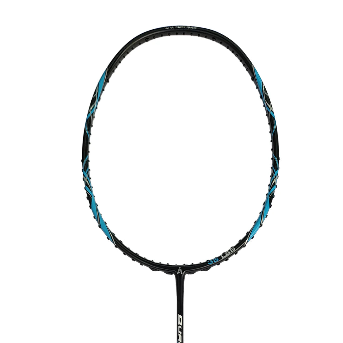 Close-up of Ashaway Quantum 7 badminton racket grip designed for comfort, maneuverability, and better handling