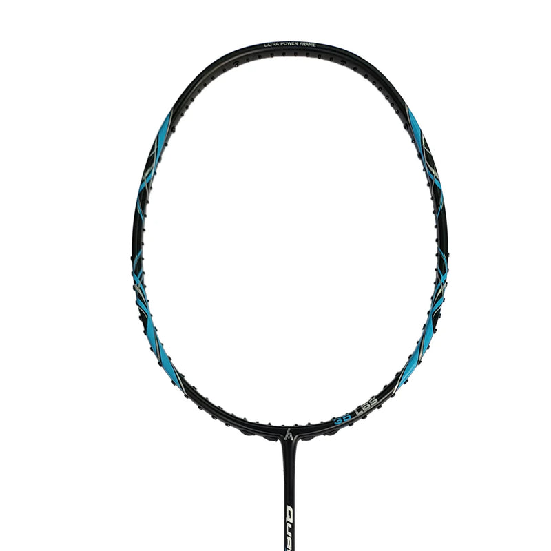 Close-up of Ashaway Quantum 7 badminton racket grip designed for comfort, maneuverability, and better handling
