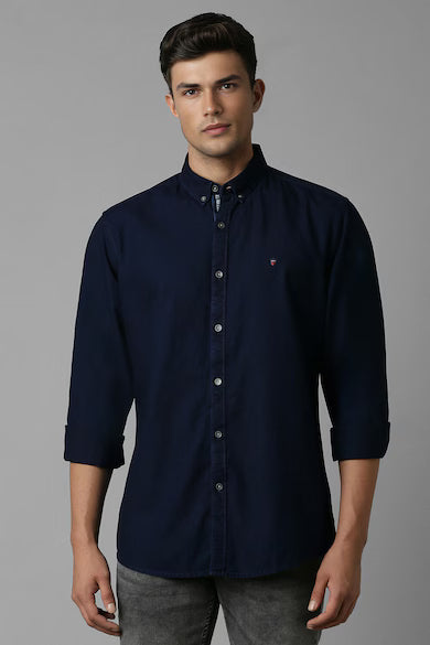 Lentus RAY005-001 Navy Solid Shirt-2