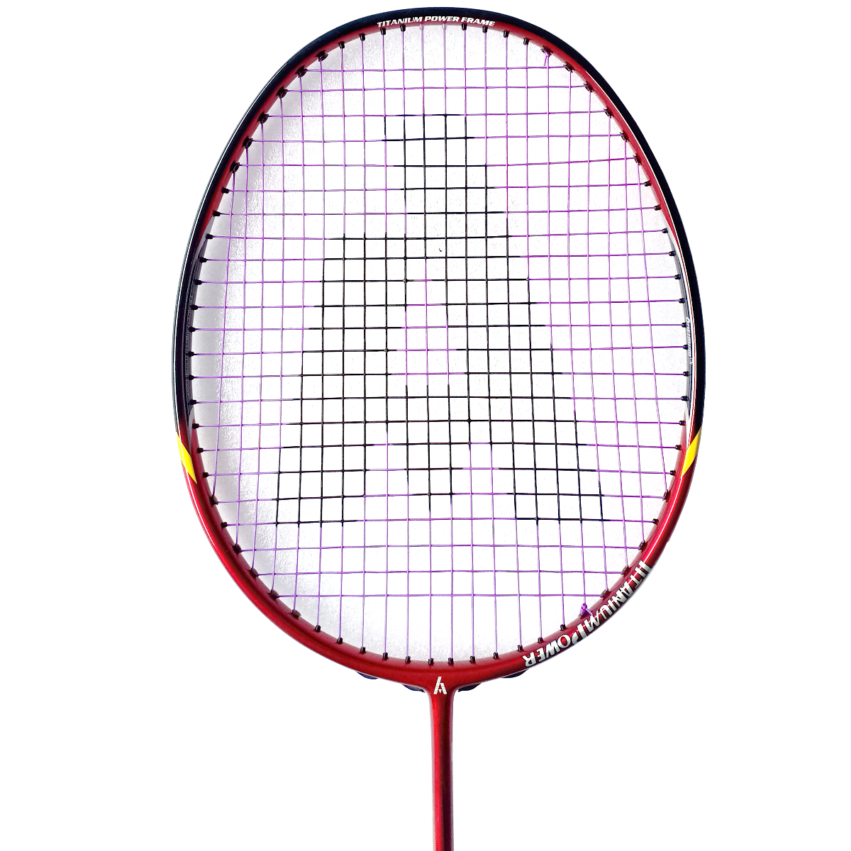 Close-up of Ashaway Titanium X 990 badminton racket grip designed for solid hold and consistent gameplay control