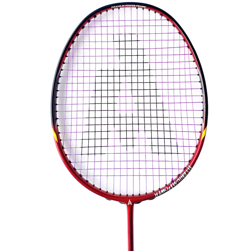 Close-up of Ashaway Titanium X 990 badminton racket grip designed for solid hold and consistent gameplay control