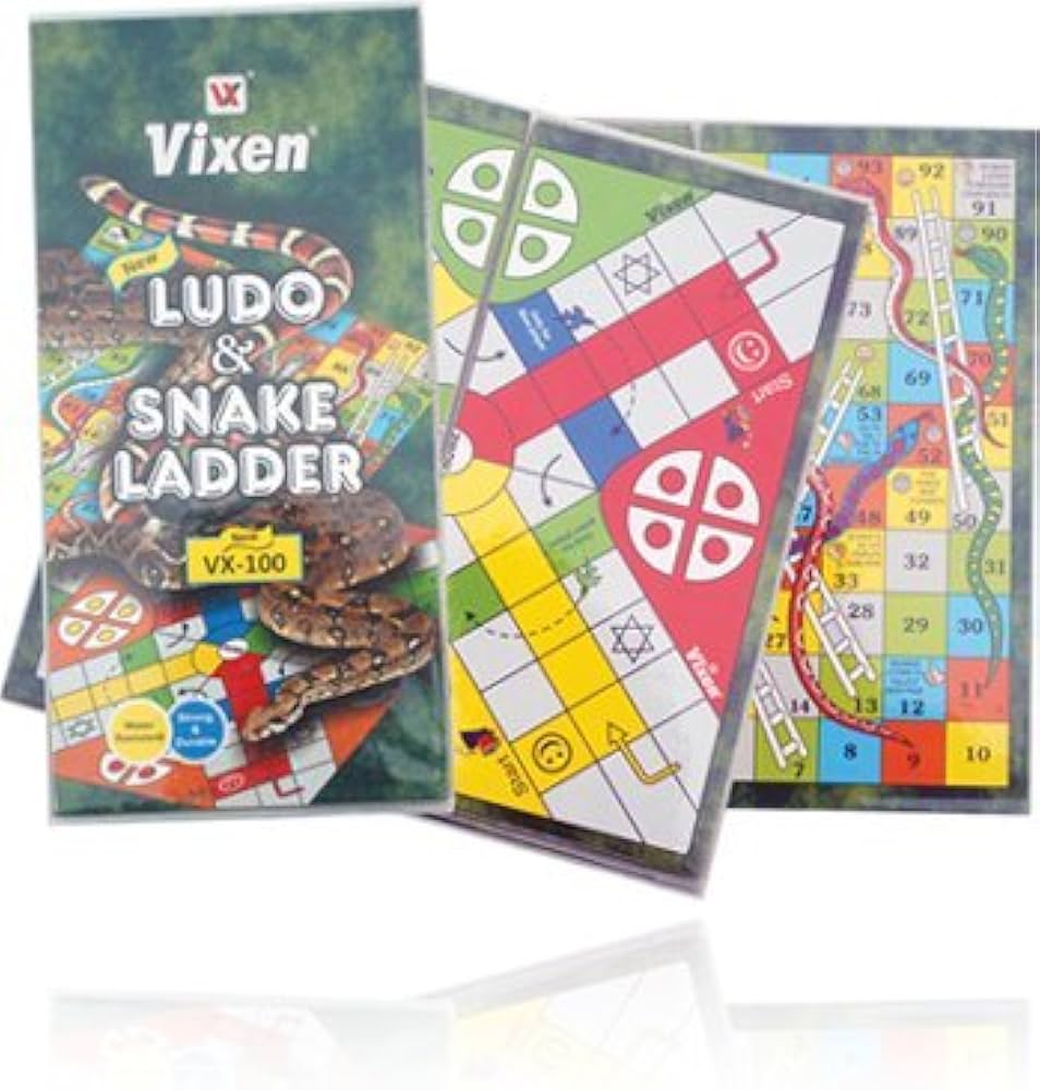 Vixen 3 in 1 Chess Board with Ludo and Snakes and Ladders