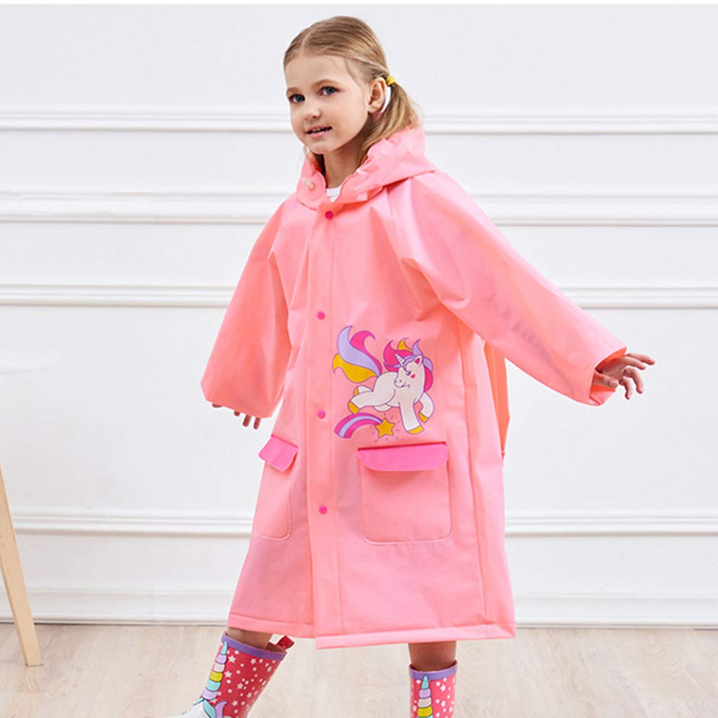 Cosmos Kids Pink Poncho Raincoat