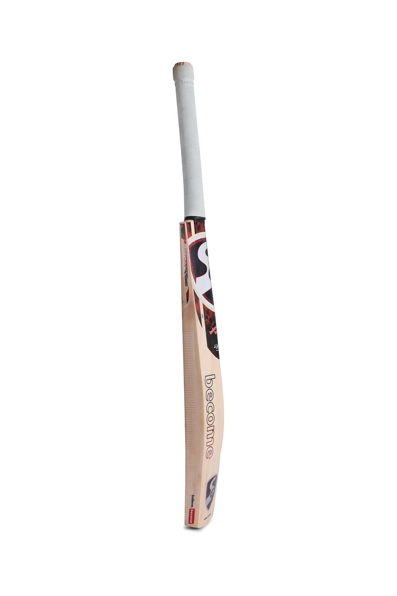 Junior-sized SG cricket bat with balanced pickup for better batting control and confidence