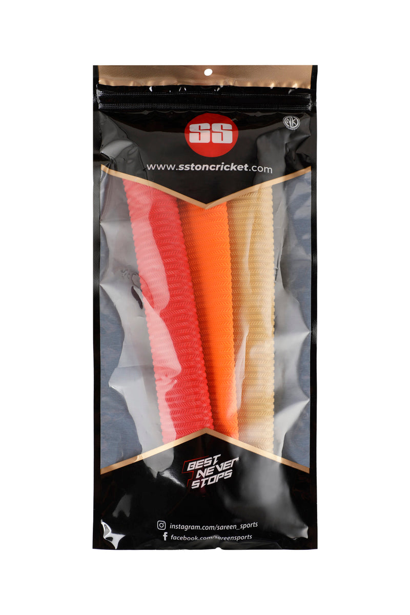 Anti-slip SS cricket bat grip installed on bat handle for secure hold