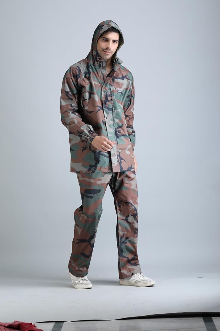 Cosmos CRP001 Camo Reversible Blue Raincoat L-1