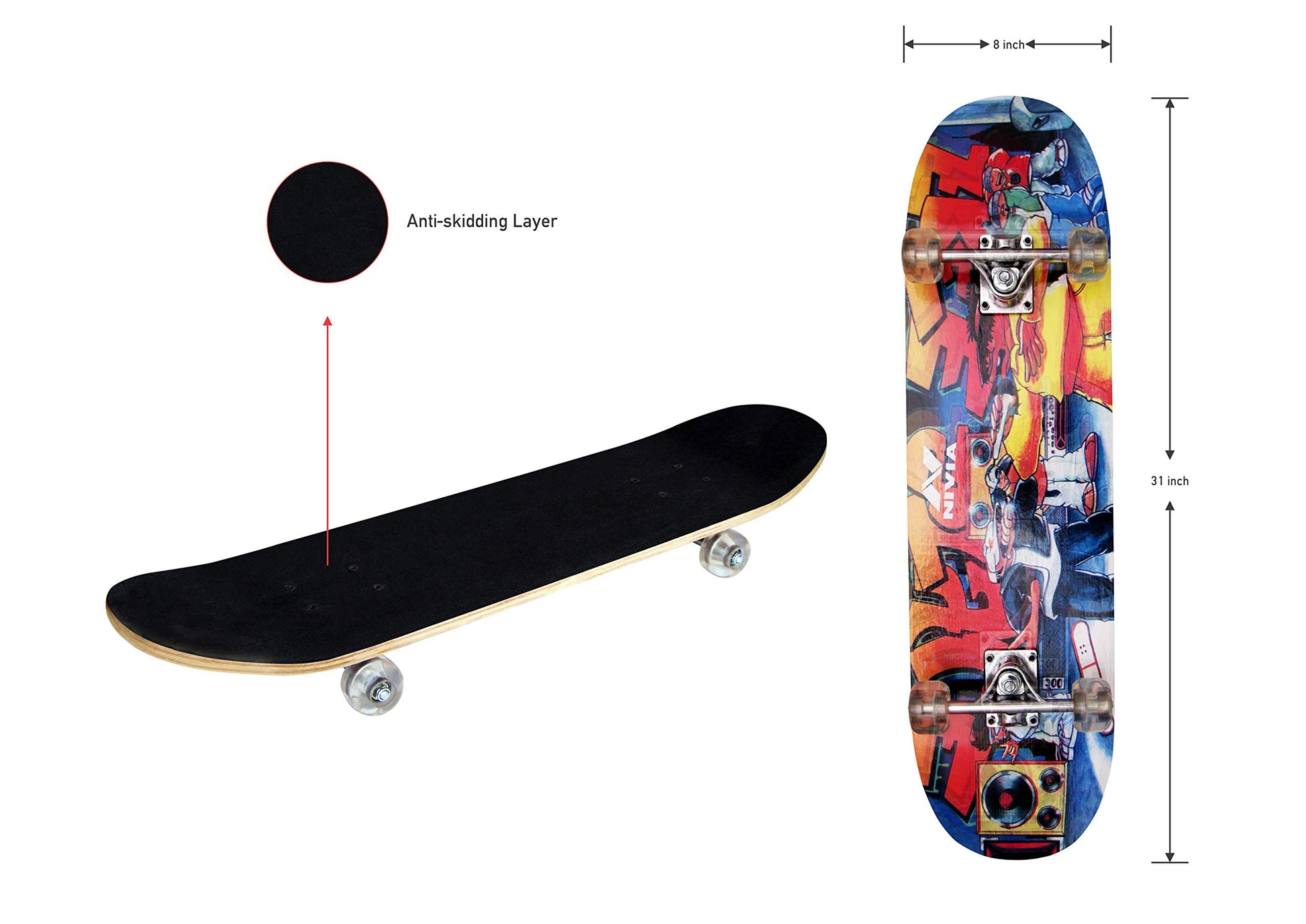 Nivia Skate Board 801 S – Durable & Smooth Ride-3
