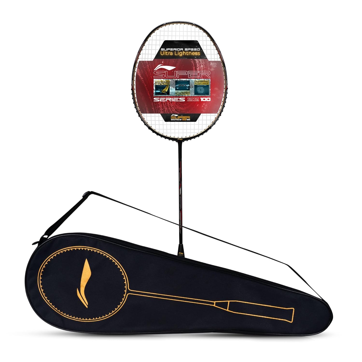 Li-Ning SS 100 Superlite badminton racket engineered for quick swings, speed, and improved court control