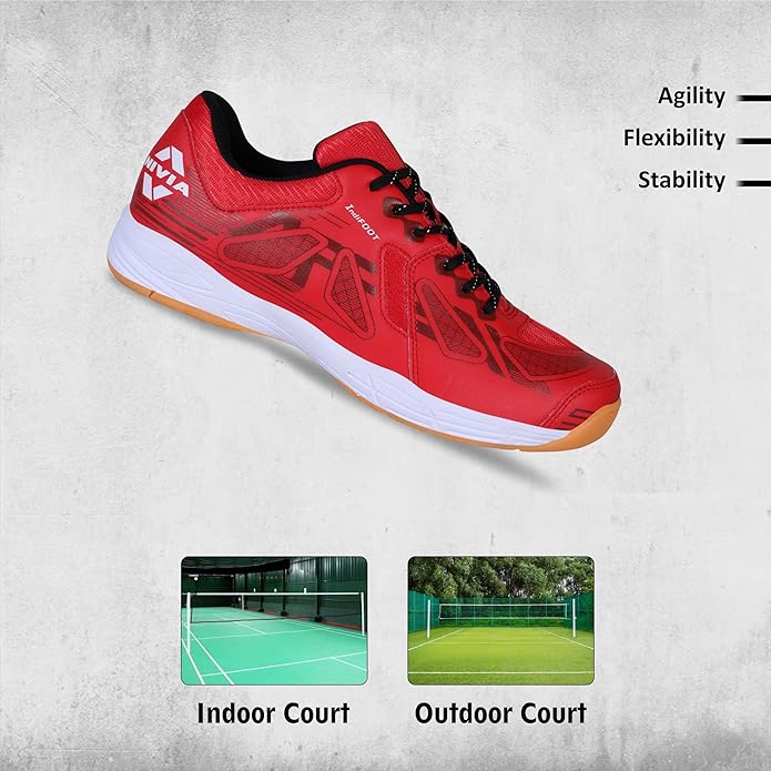 Nivia Appeal 3.0 Red/Black - 8 Badminton shoe-3