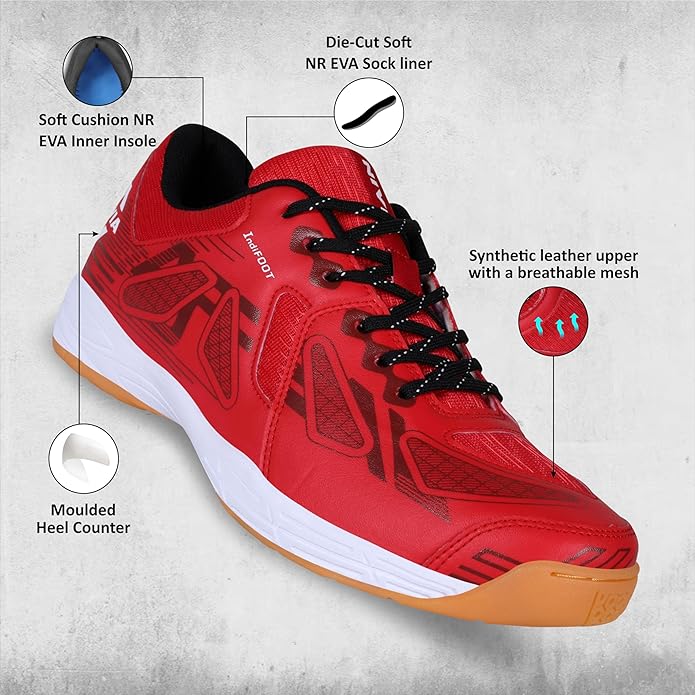 Nivia Appeal 3.0 Red/Black - 8 Badminton shoe-4