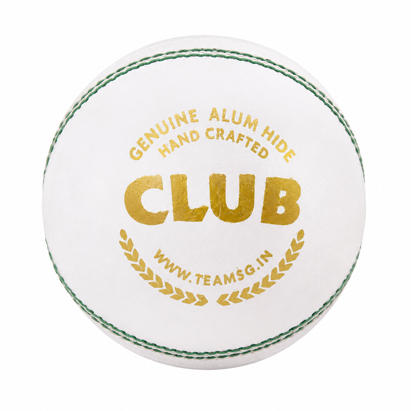 SG Club White Cricket Ball designed for match performance and visibility under lights