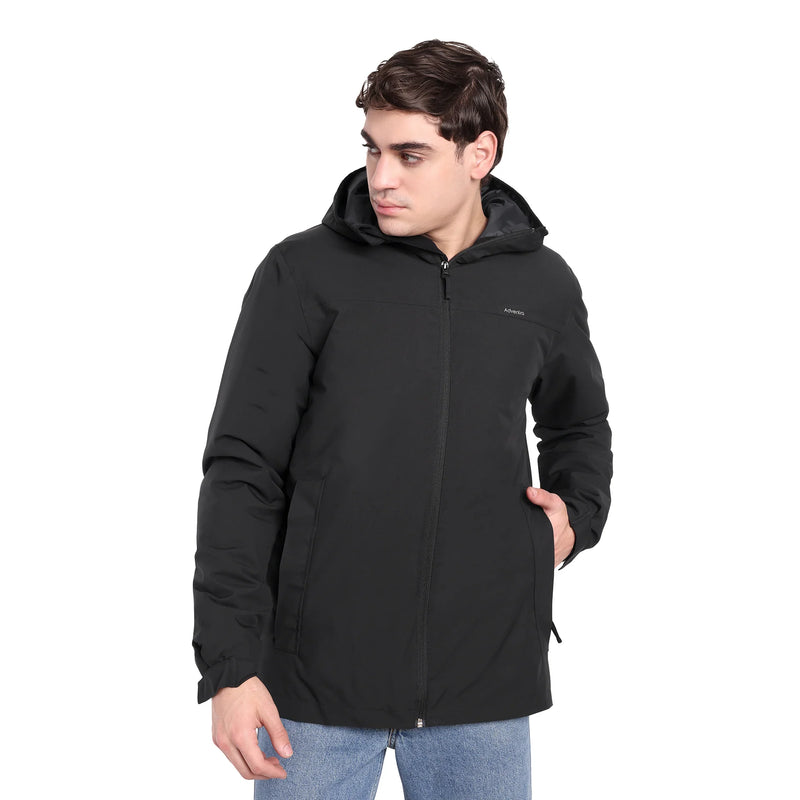 Adventra WH1100 Black Waterproof Hooded Jacket for Hiking & Winter-1