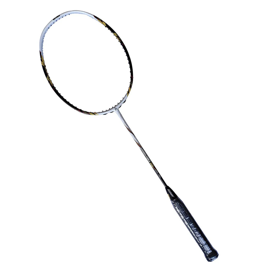 Ashaway Super Light Pro 7 badminton racket side angle showing lightweight frame for quick reactions and easy control