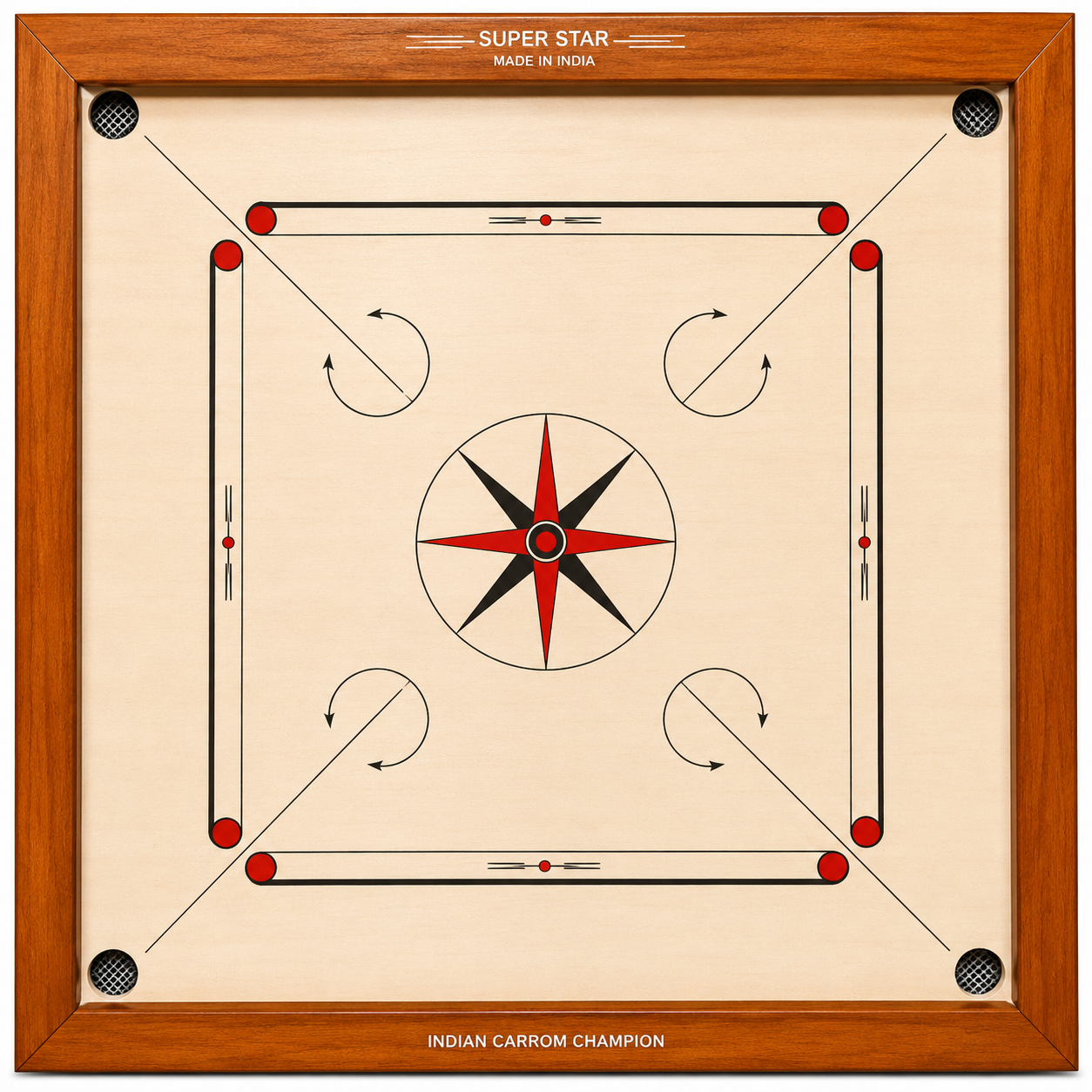 RK Gold Champ Ind Ply 3x2 16mm Carrom Board