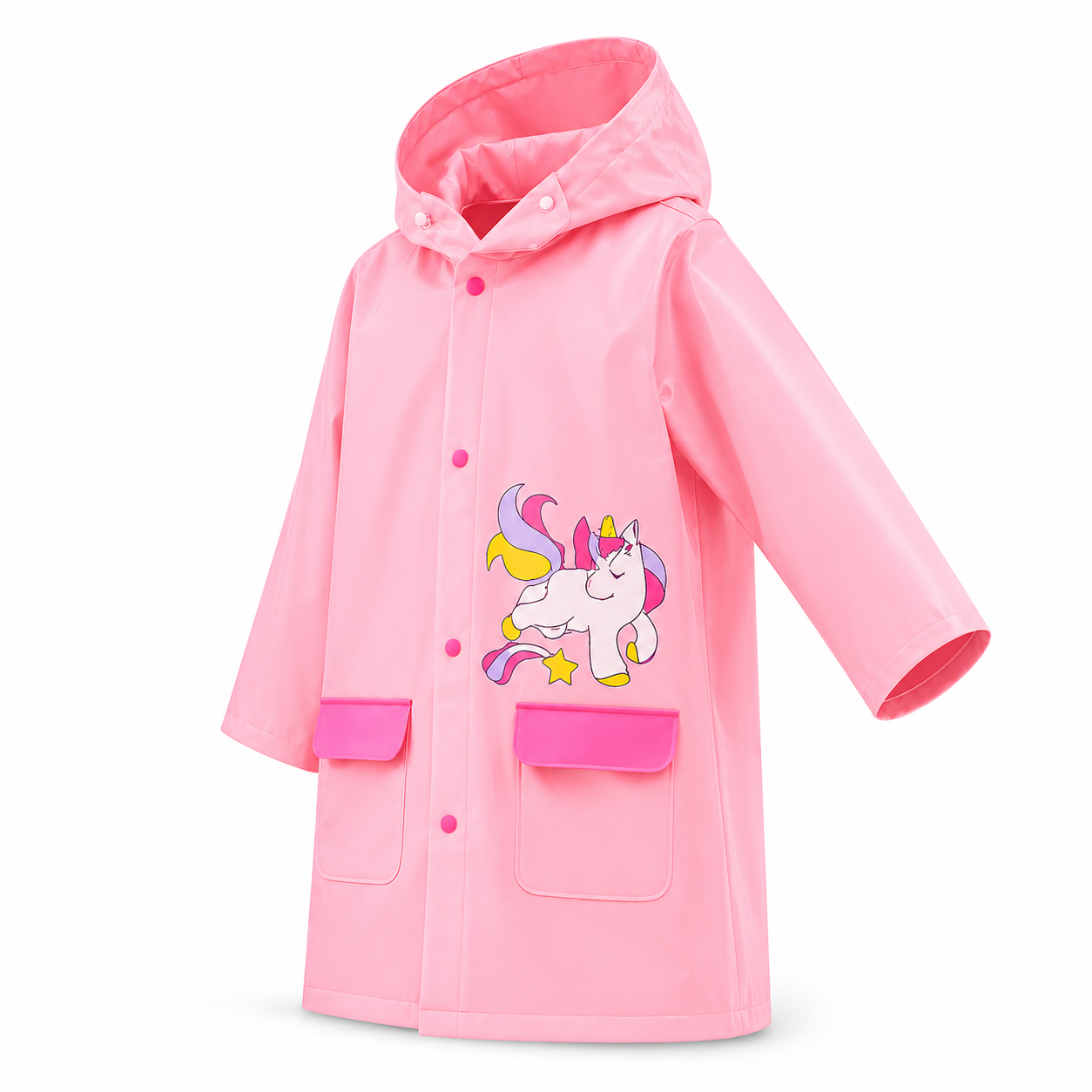 Cosmos Kids Pink Poncho Raincoat