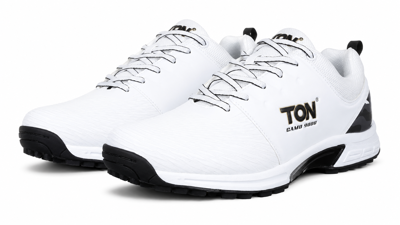 SS Ton Camo Black/White Cricket Shoes
