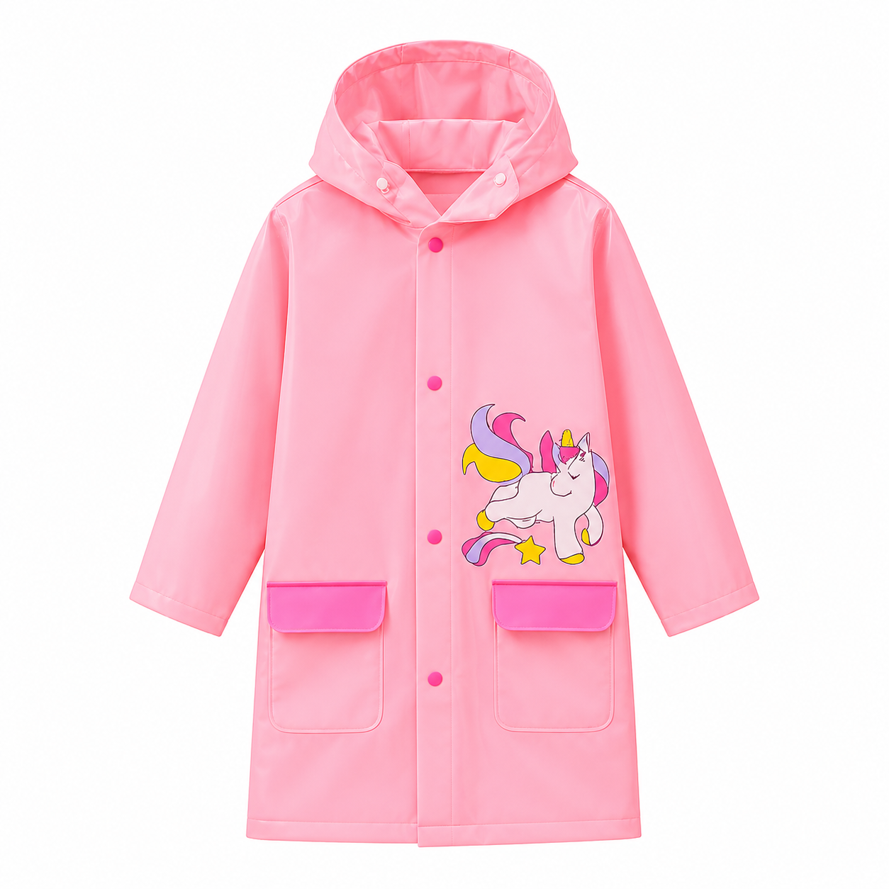Cosmos Kids Pink Poncho Raincoat