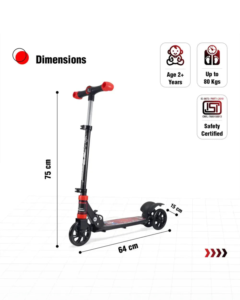 Rabbit Road Runner Drift Red Black Scooter – Stylish & Durable Ride-4