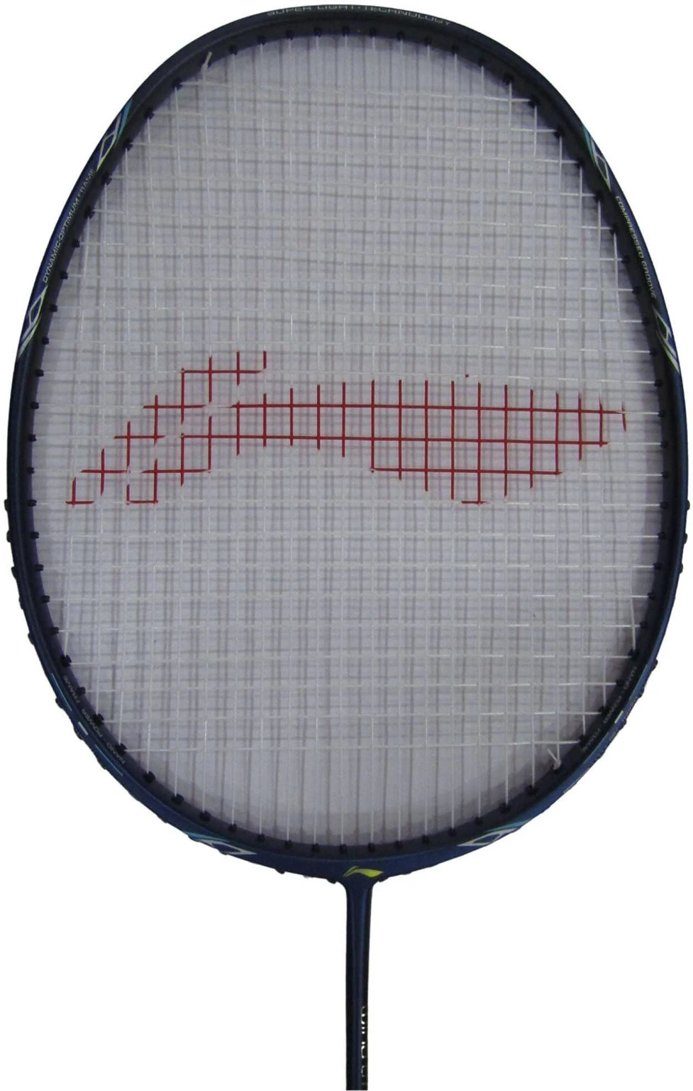 Close-up of Li-Ning Wind Lite 800 II badminton racket frame featuring lightweight carbon construction for power and control