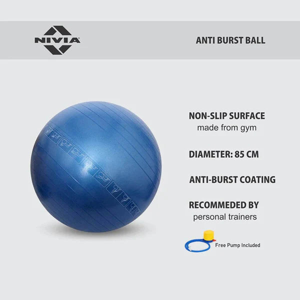 Nivia Anti Burst 65CM Gym Ball for Fitness, Yoga & Core Training-4