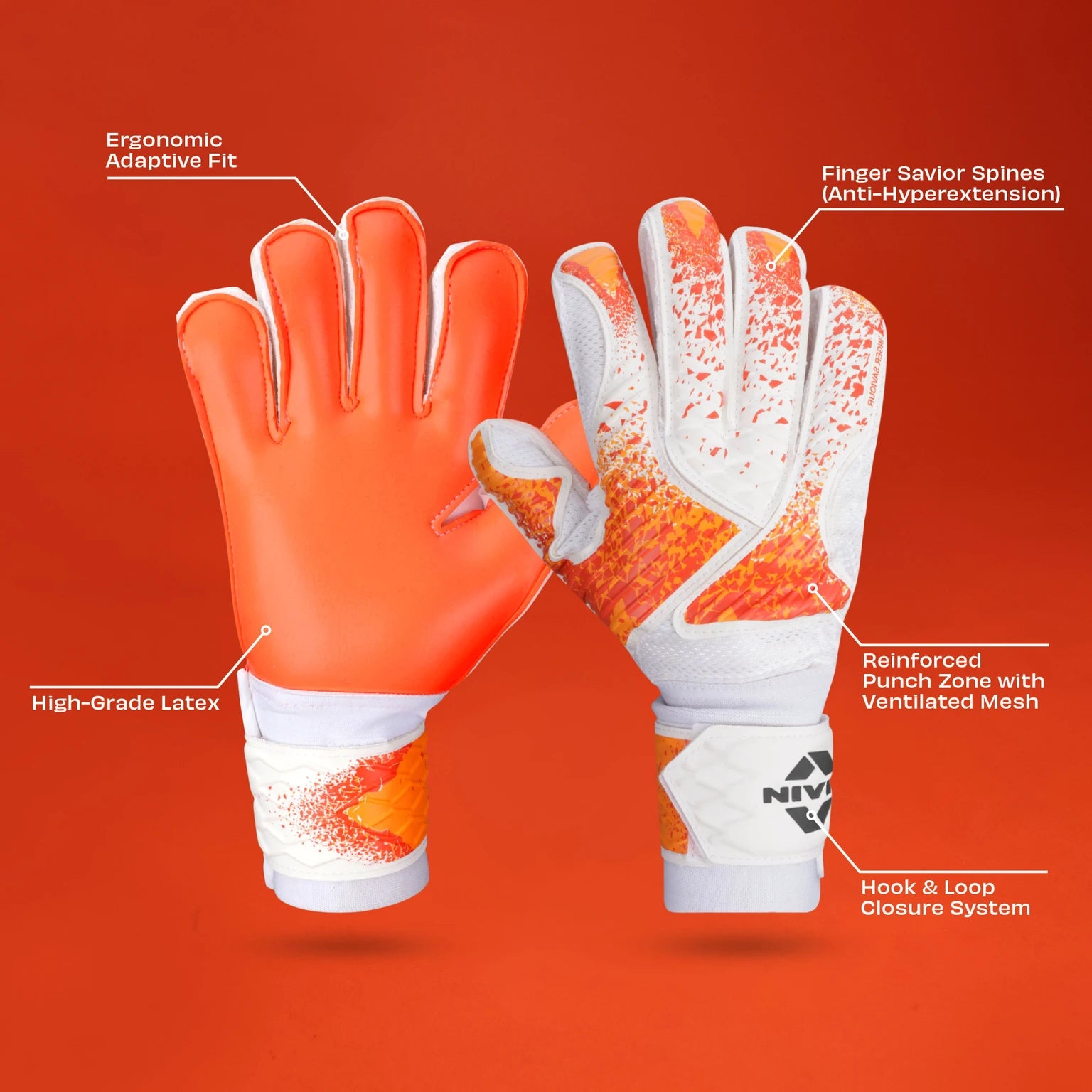 Nivia Finger Saver Goalkeeper Gloves-3
