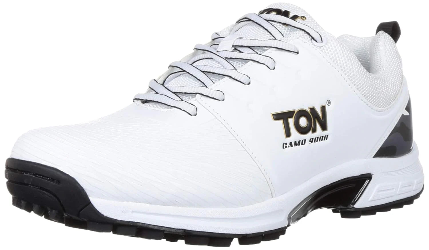 SS Ton Camo Black/White Cricket Shoes-2