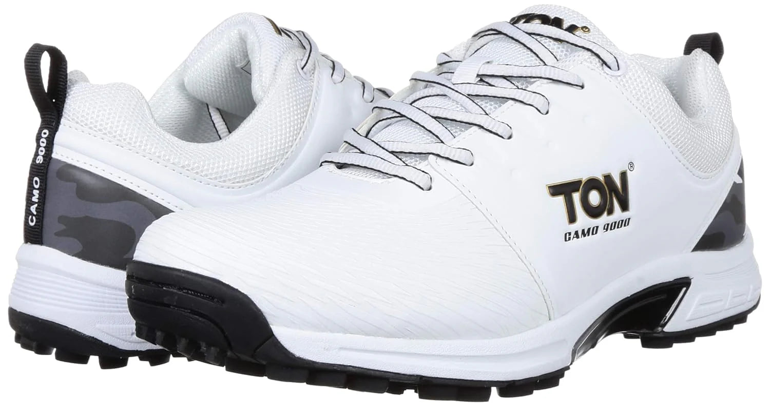 SS Ton Camo Black/White Cricket Shoes-1