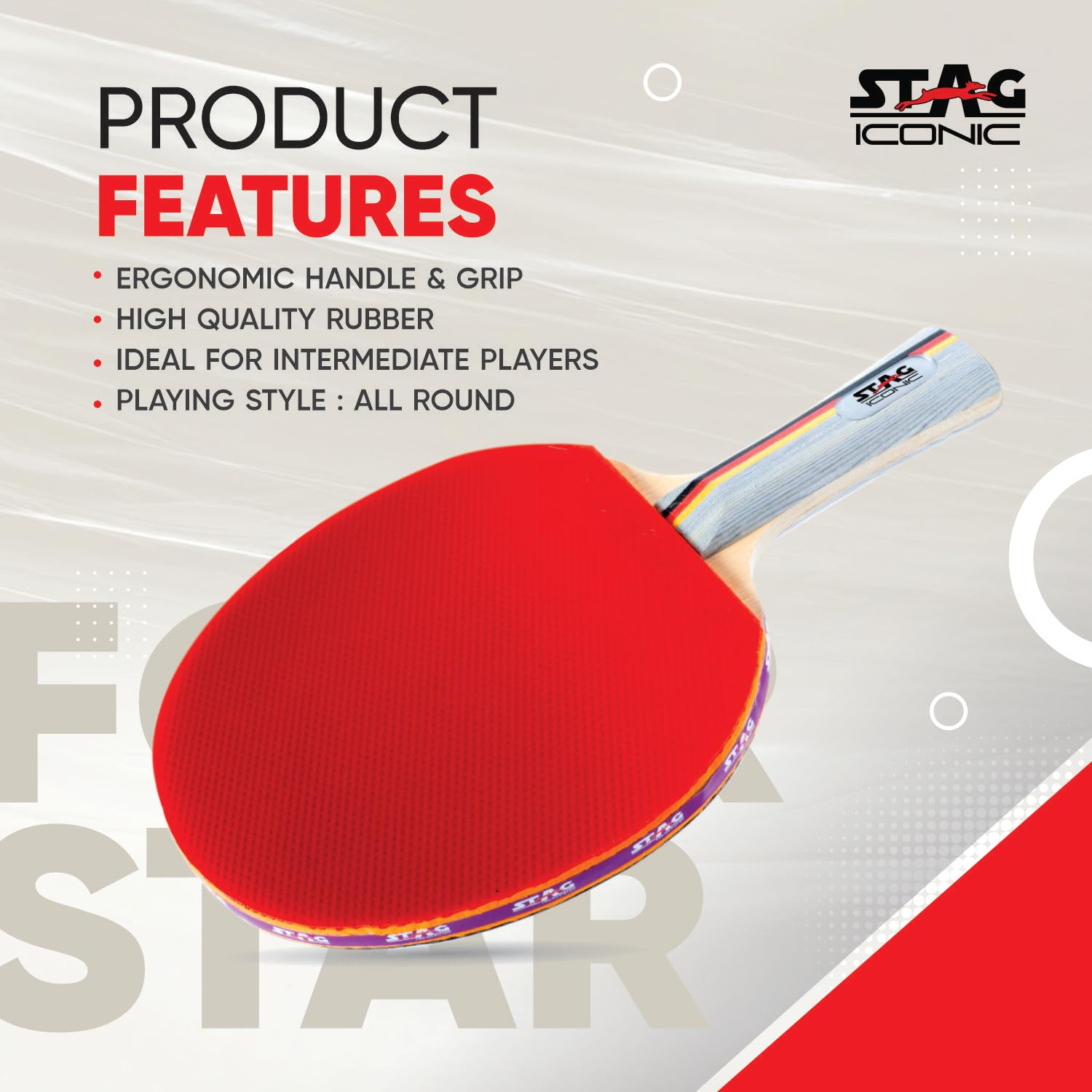 Stag 4 Star Table Tennis Bat