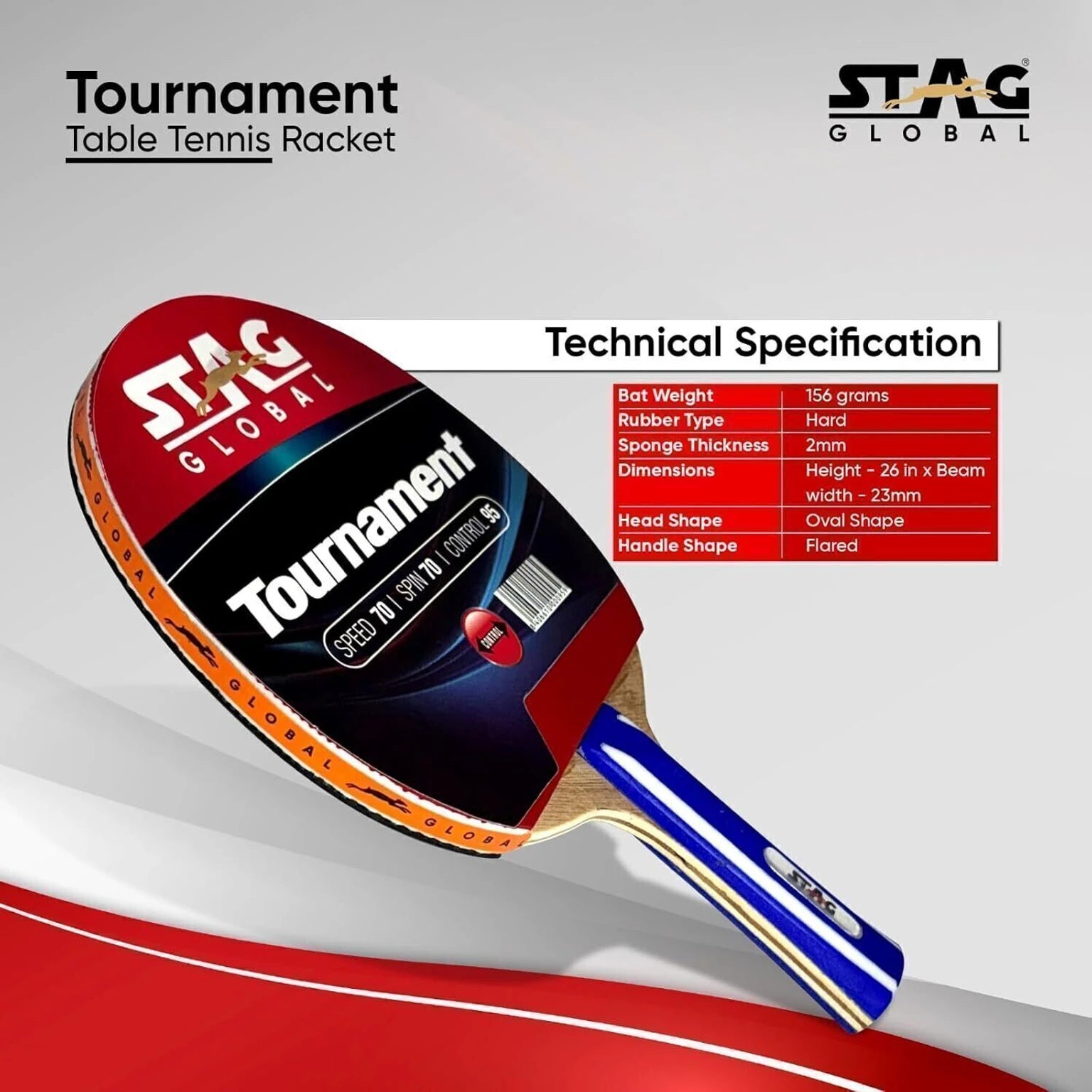 Stag Tournament Table Tennis Bat