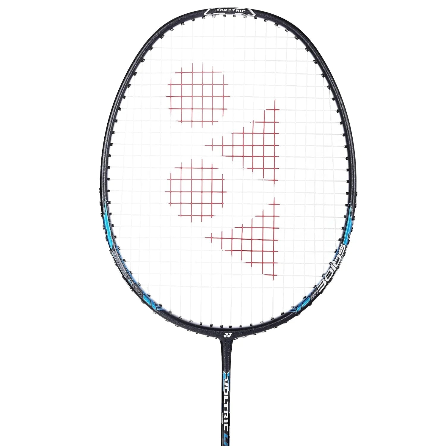 Yonex Arcsaber 7 Pro badminton racket close-up view of frame and string pattern