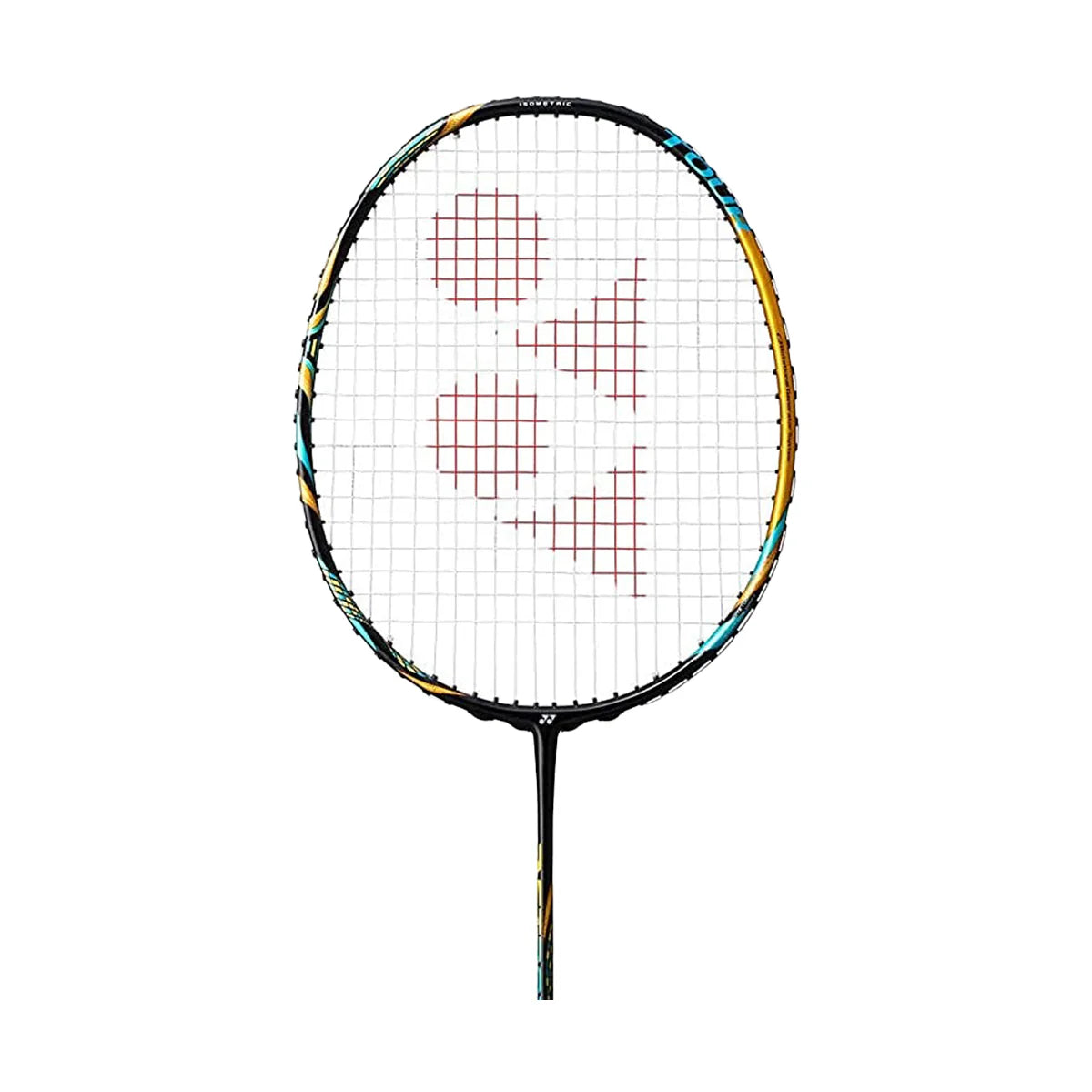 Yonex Astrox 88D Tour badminton racket close-up view of frame and string pattern