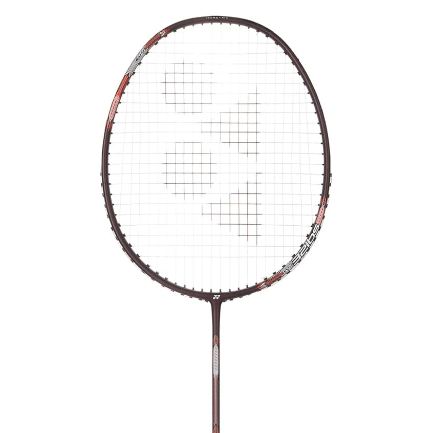 Yonex Astrox Attack 9 badminton racket close-up view of string pattern and frame