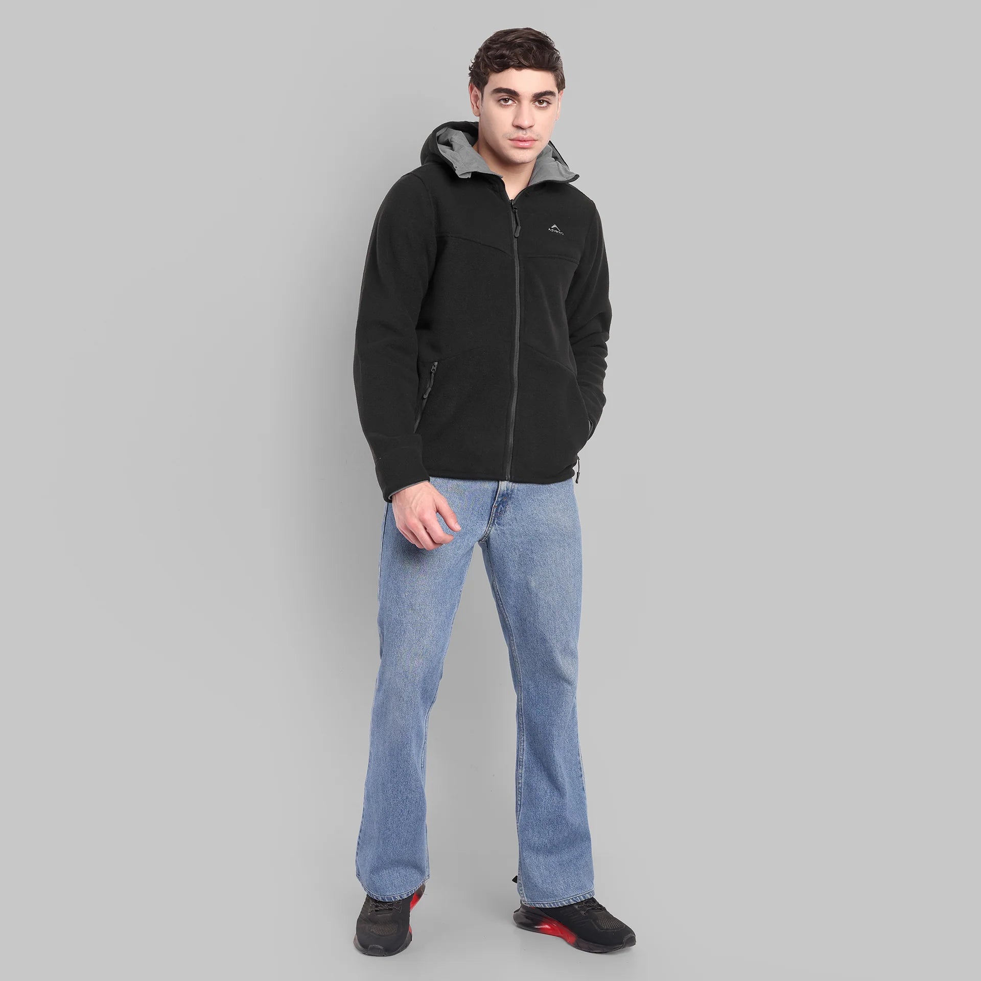 Adventra ET501 Black Sherpa Fleece Hoodie Jacket for Winter & Outdoors-2