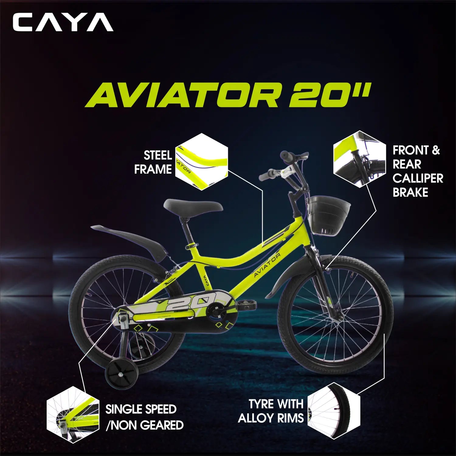 Caya Aviator 20 SS Green Bike-2