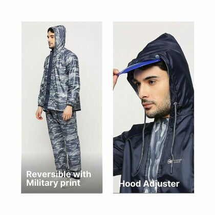 Cosmos CRP001 Camo Reversible Blue Raincoat L-3