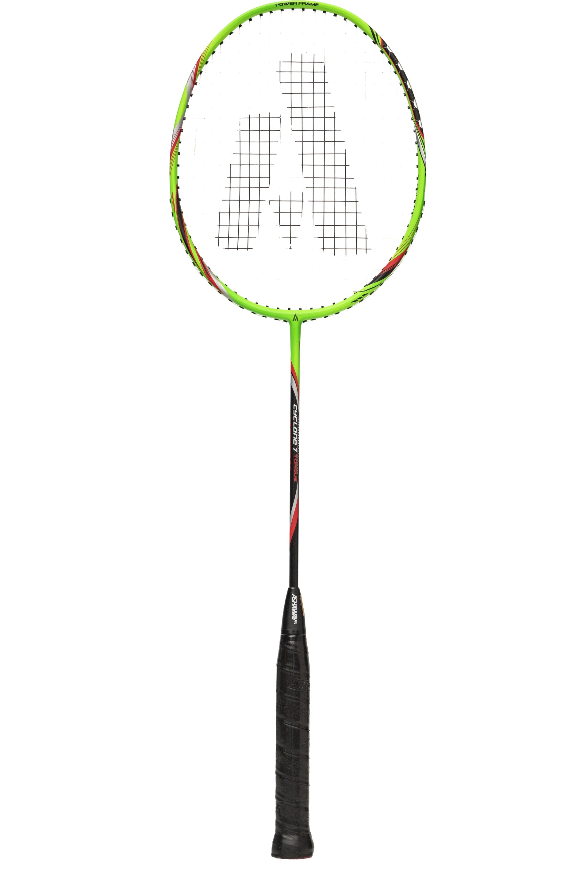 Ashaway Cyclone 7 lightweight badminton racket front view for balanced power and control in fast-paced matches
