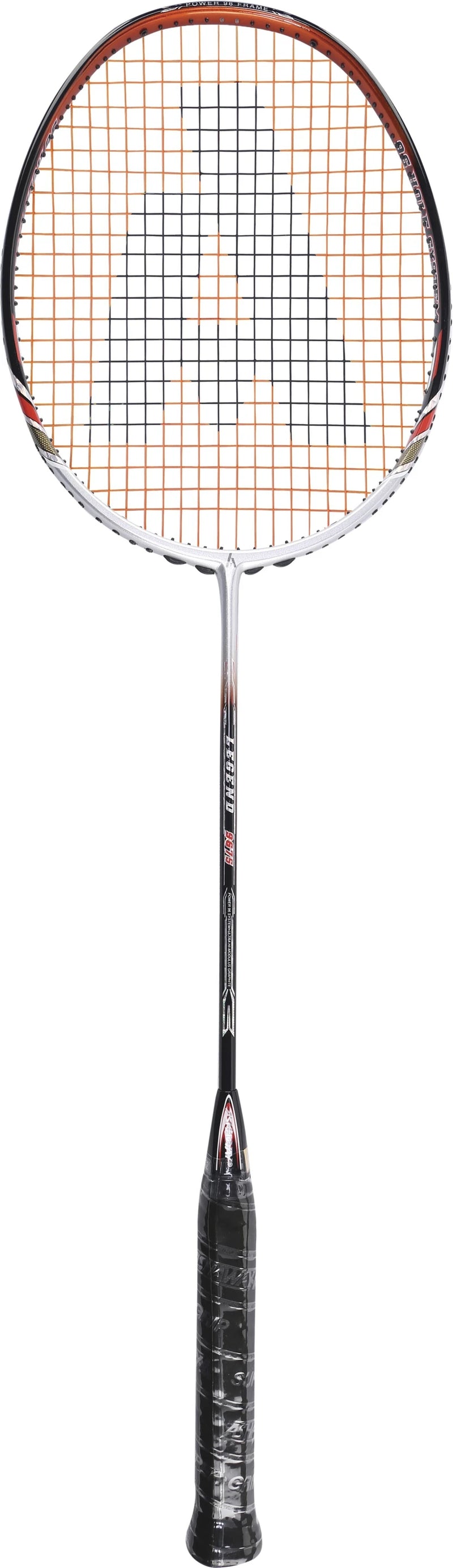 Ashaway Nano Legend 9675 lightweight badminton racket front view for power, control, and fast swing speed performance