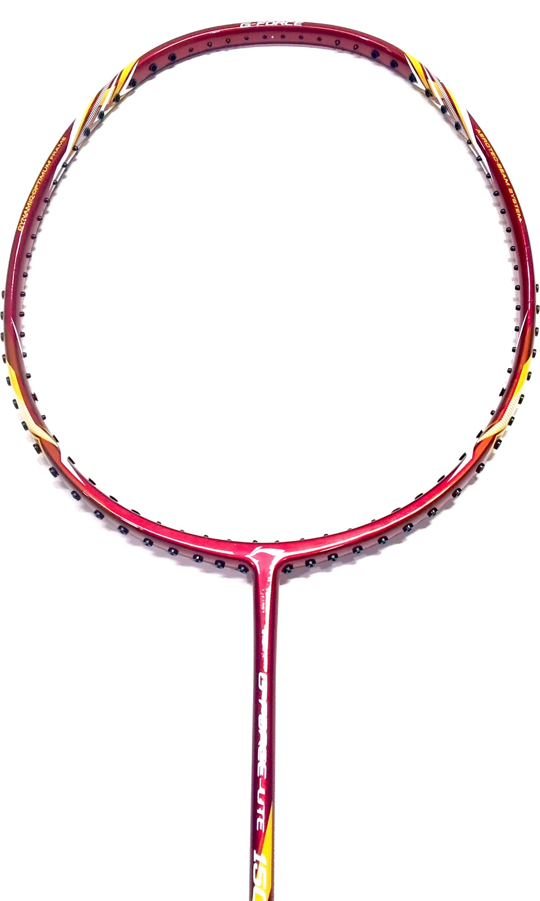 Li-Ning G-Force Lite 150 badminton racket close-up view of string bed and frame detail
