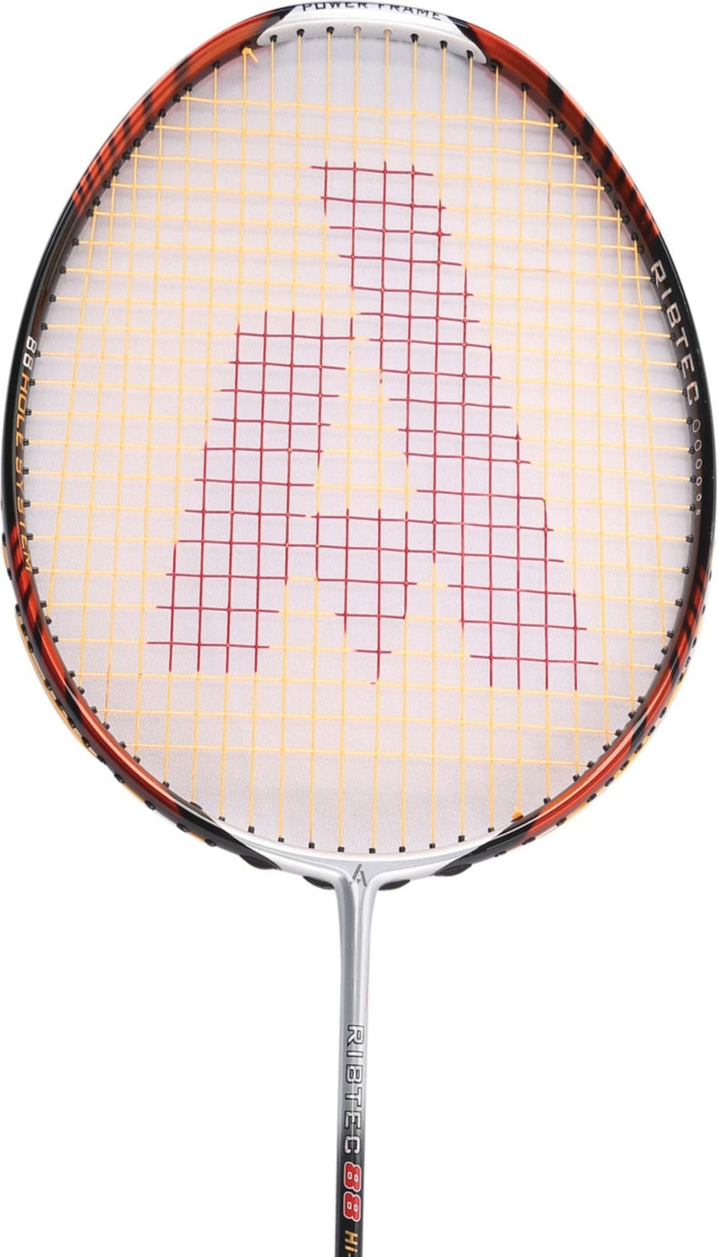 Close-up of Ashaway Ribtec 88 badminton racket grip designed for smooth handling and comfortable control