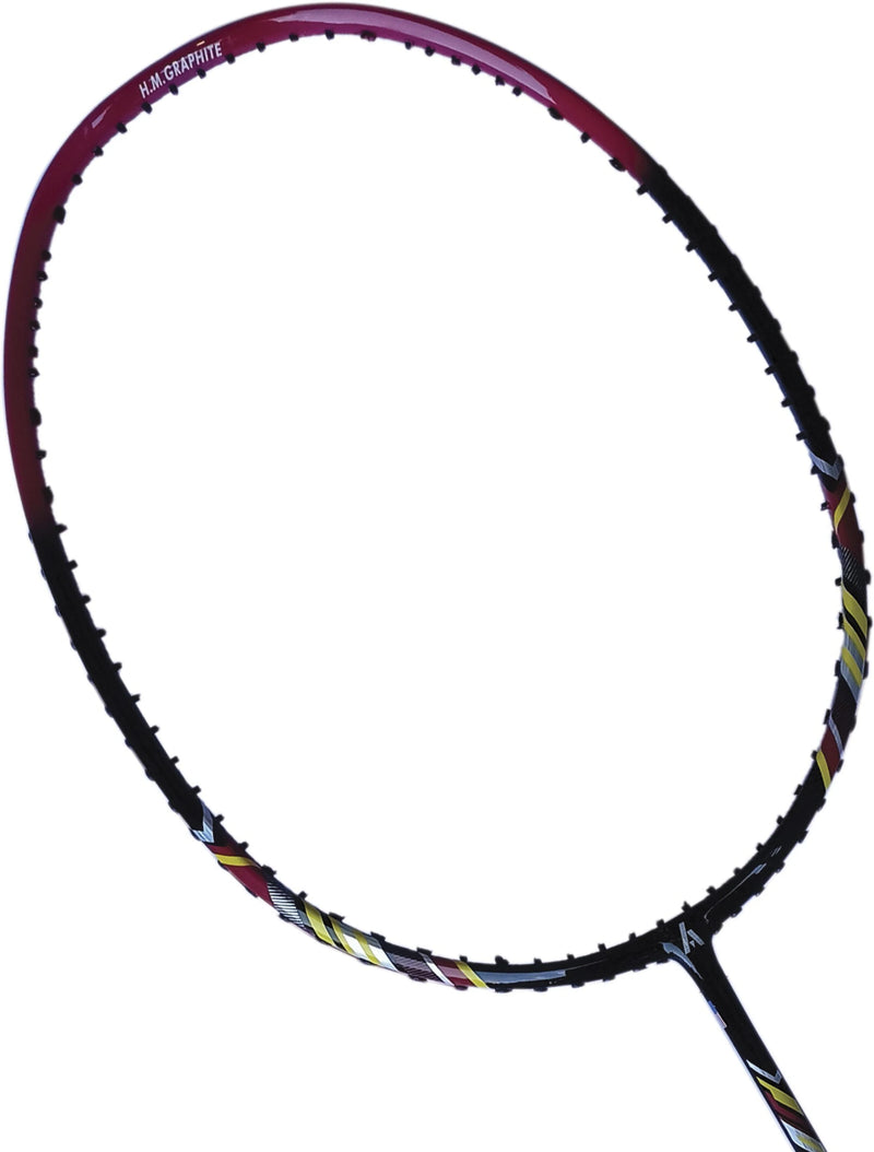 Ashaway Carbon Pro 5000 badminton racket side angle showing flexible frame for controlled and strong gameplay