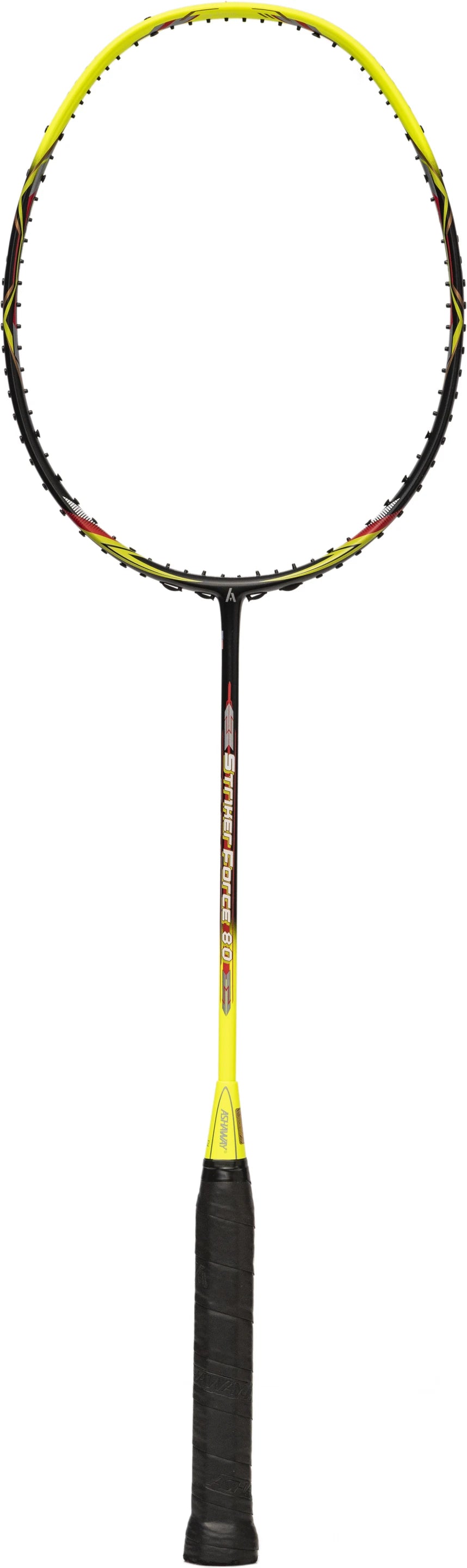 Ashaway Striker Force 80 lightweight badminton racket front view for fast swing speed and attacking performance