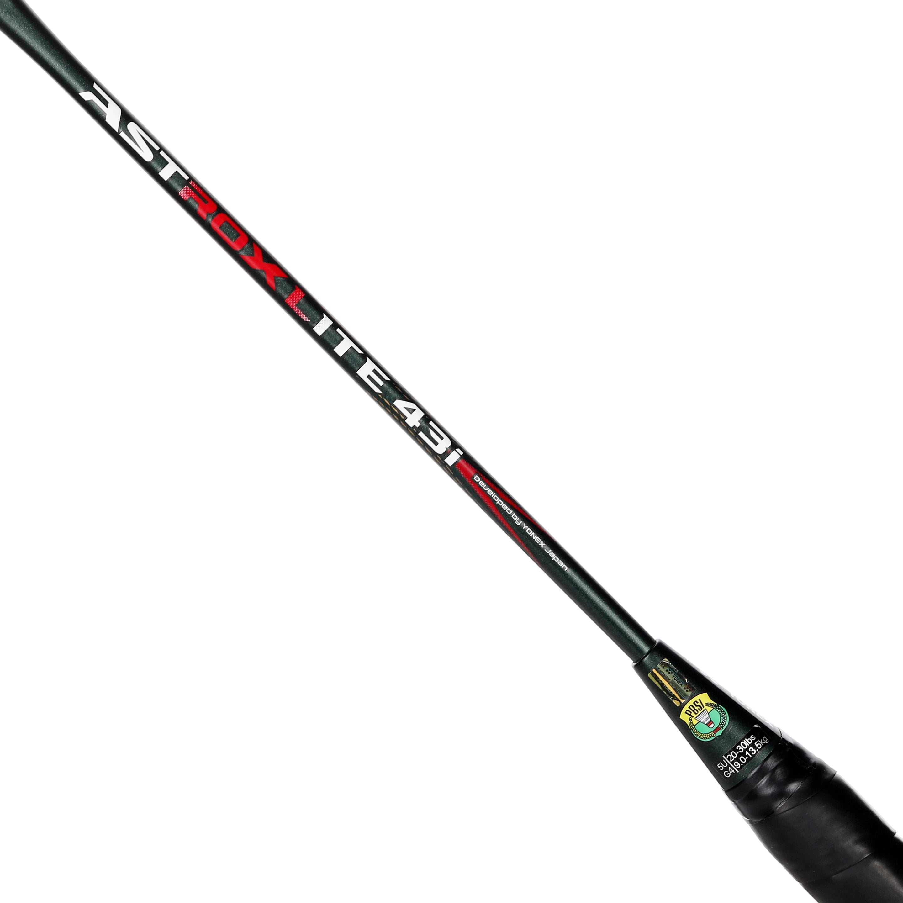 Yonex Astrox Lite 43i badminton racket grip and shaft detail close-up image
