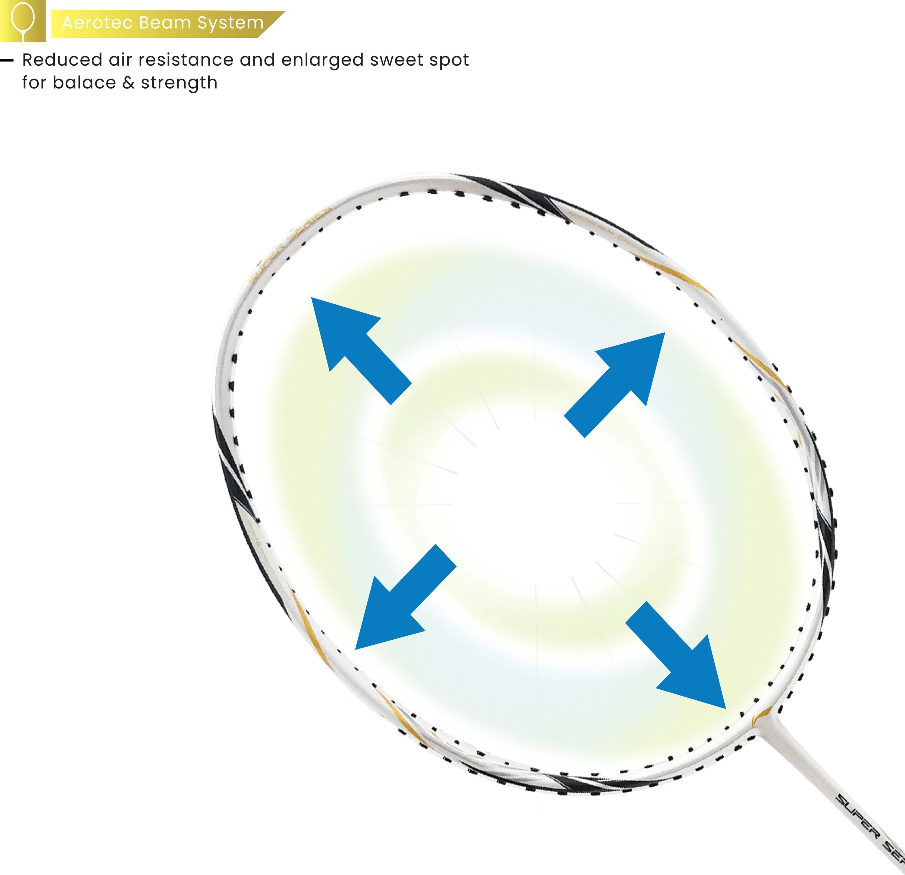 Li-Ning SS 98X badminton racket angled frame design for balanced gameplay and flexible handling