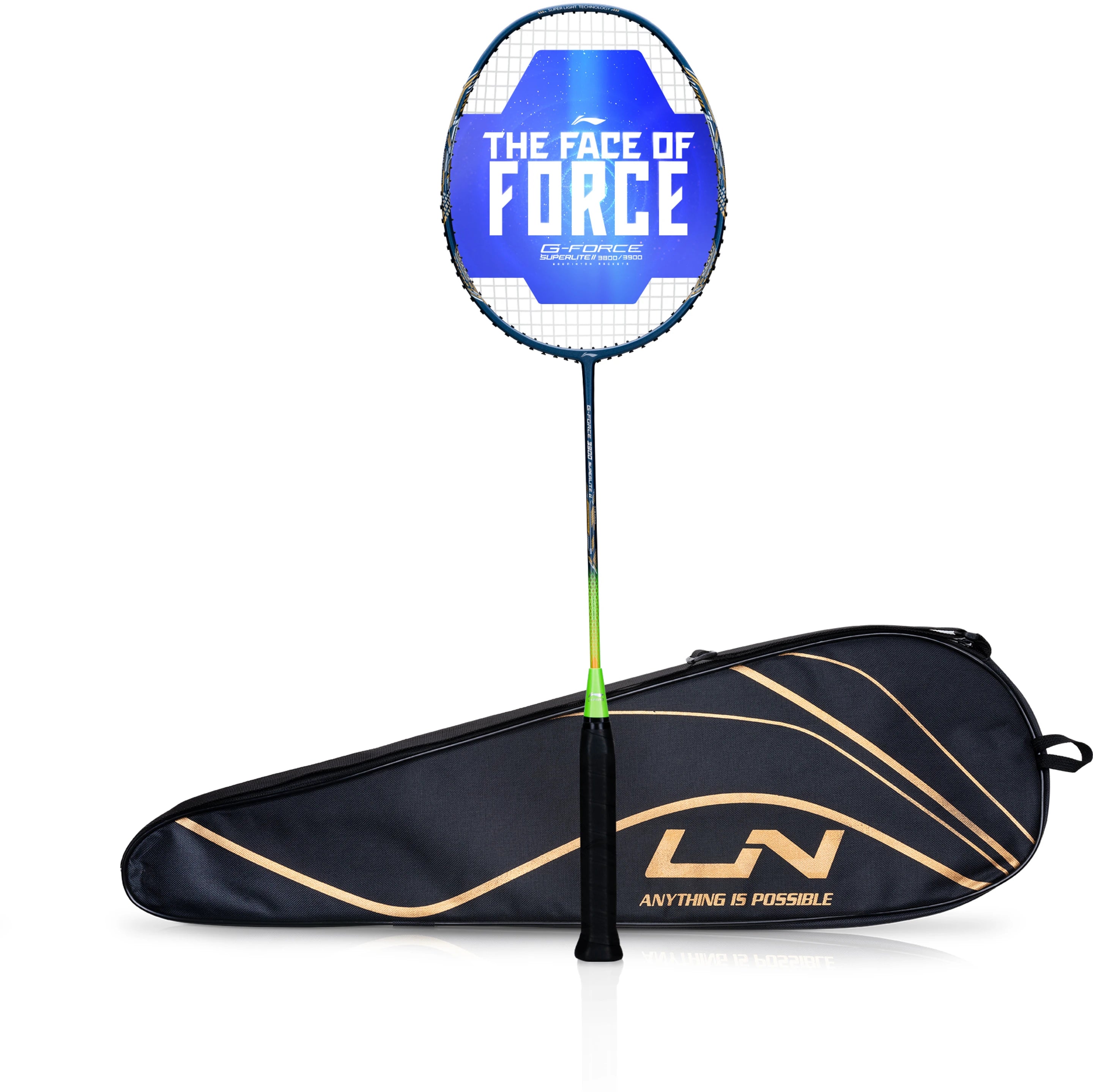 Li-Ning G-Force 3900 II Superlite badminton racket built for fast swing speed and quick reaction gameplay