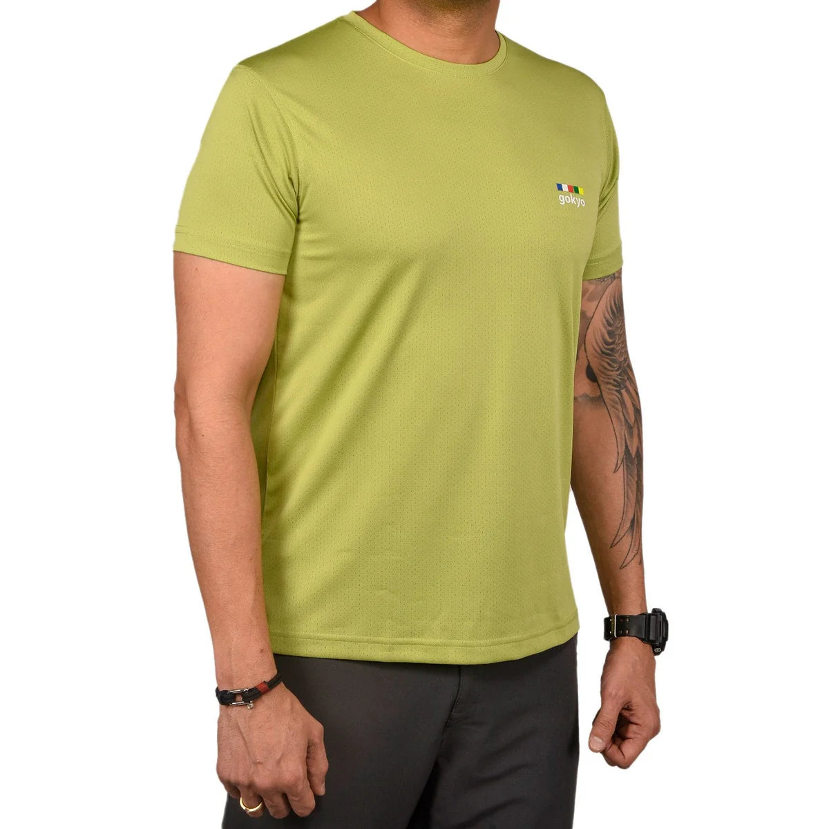 Gokyo Kalimpong Green Active T-Shirt for Training and Outdoor Performance-3