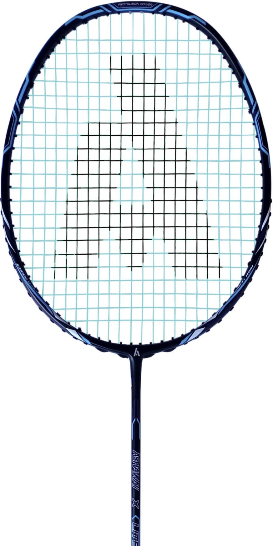 Close-up of Ashaway X Lite badminton racket grip designed for comfortable handling and better court control