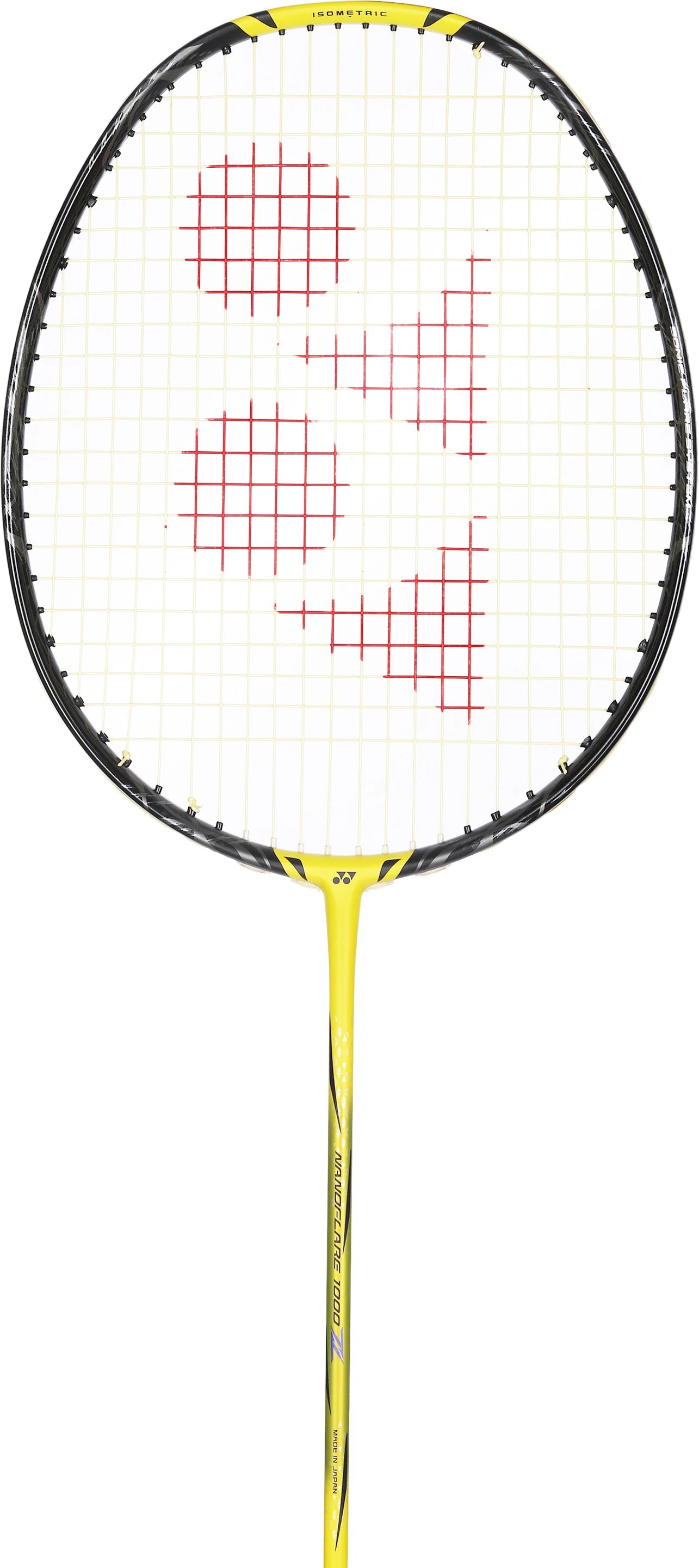 Yonex Nanoflare 1000 Z badminton racket close-up view of frame and string pattern