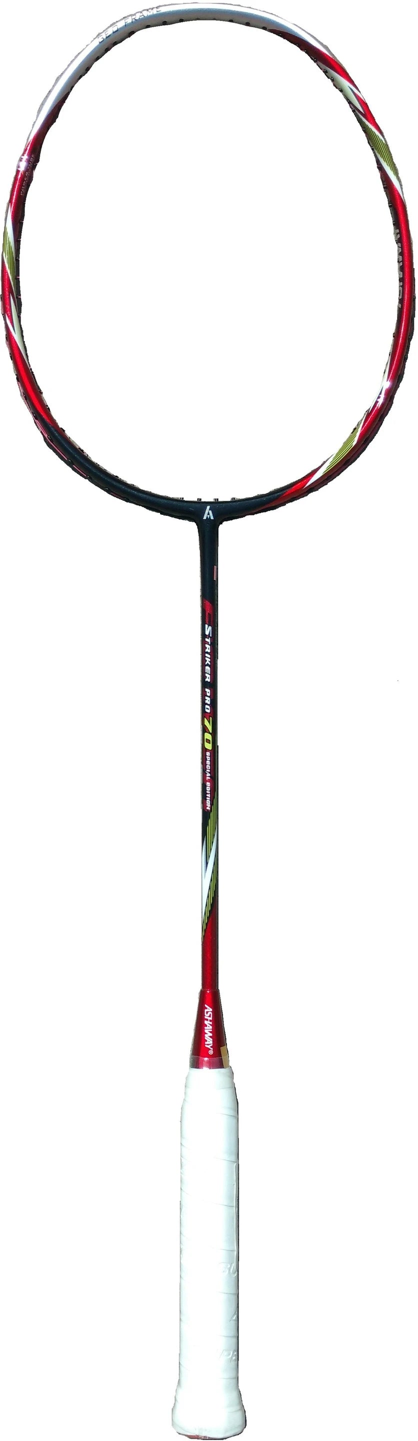 Ashaway Striker Pro 70 lightweight badminton racket front view designed for fast swings and precision control